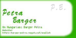 petra barger business card